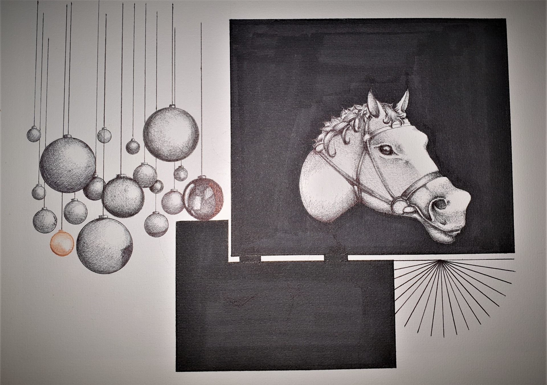 cavalo (esferográfica e tinta da china sobre papel)